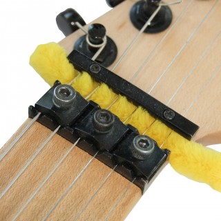 Cleaning the Locking nuts of a Guitar with a Pipe Cleaner